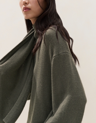 Scarf Jumper with Cashmere - Eucalyptus