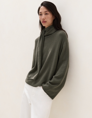 Scarf Jumper with Cashmere - Eucalyptus
