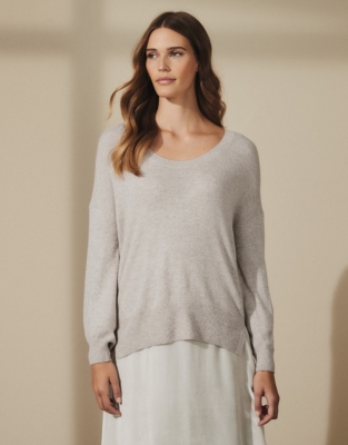 Scoop-Neck Sweater with Cashmere | All Clothing Sale | The White Company US