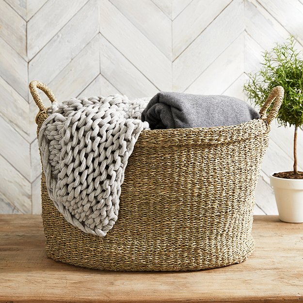 Seagrass Large Oval Basket | Laundry & Storage | The  White Company