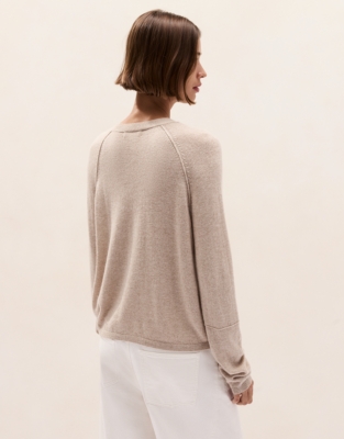 Seam Detail Cardigan with Cashmere