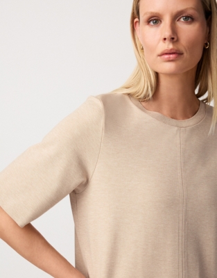 Seam Detail Midi Ponte Jersey T-Shirt Dress