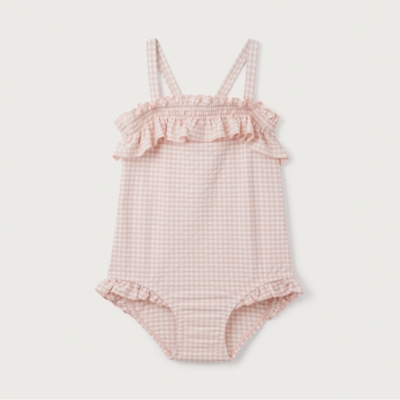 Seersucker Gingham Ruffle Swimsuit (18mths–6yrs)