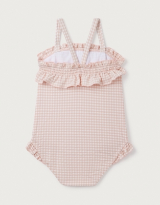 Seersucker Gingham Ruffle Swimsuit (18mths–6yrs)