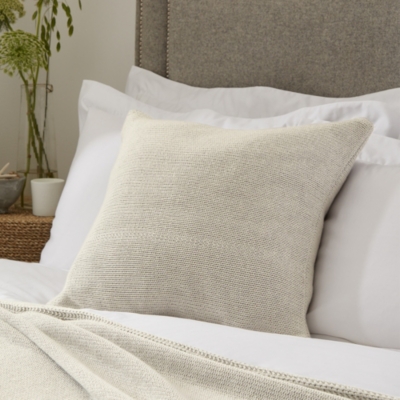 Selby Knit Throw & Cushion Cover Bedroom Sale The White Company UK