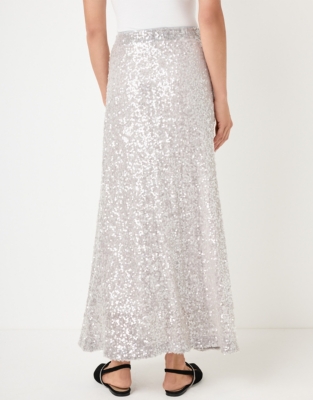 Sequin Jersey A-Line Skirt