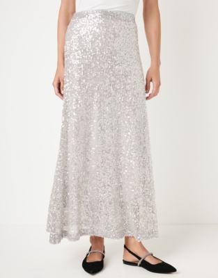 Sequin Jersey A-Line Skirt