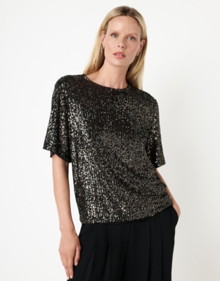 Sequin Jersey T-Shirt