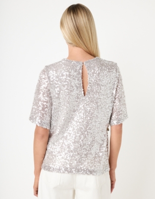 Sequin Jersey T-Shirt