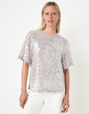 Sequin Jersey T-Shirt