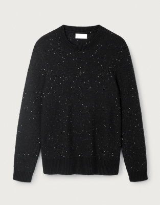 Sequin Knitted Crew Neck Sweater