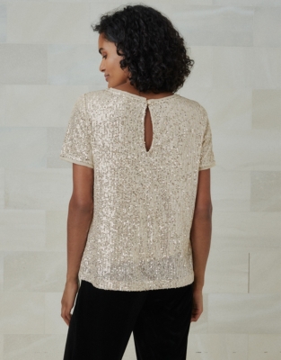 Sequin T-Shirt | Tops T-Shirts | The White Company UK
