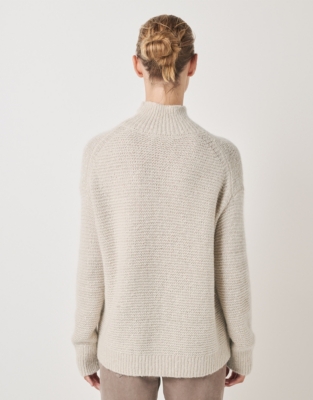 Sequin Textured Stitch Jumper with Alpaca