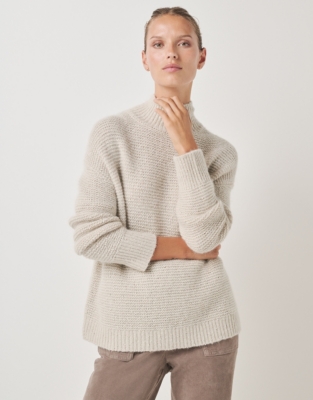 Sequin Textured Stitch Jumper with Alpaca