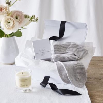 White company store cashmere socks