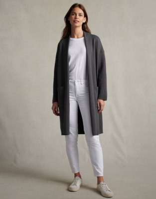 Shawl Collar Coatigan with Organic Cotton | Clothing Sale | The White