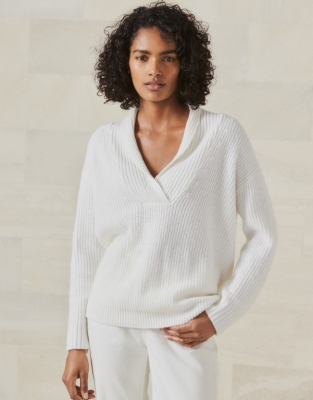 Shawl-Collar Jumper With Cashmere | Clothing Sale | The White Company UK
