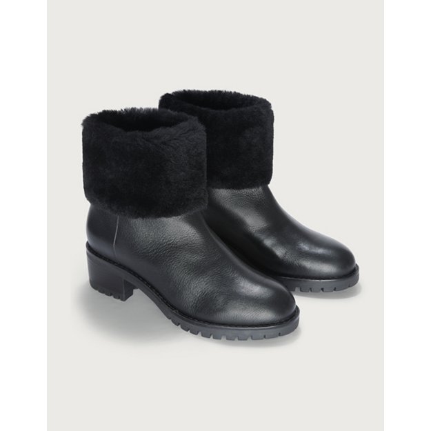 Shearling-Cuff Leather Boots | Shoes, Boots & Trainers | The White Company