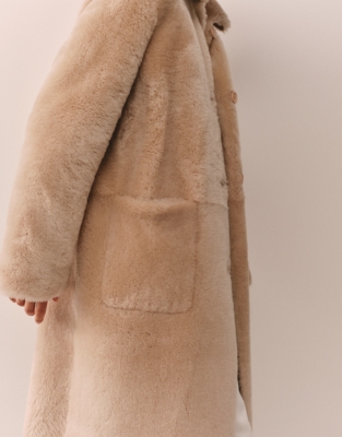 Shearling Midi Coat