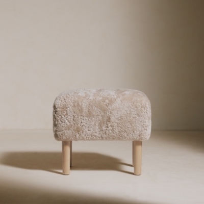 Sheepskin Chair and Footstool Set