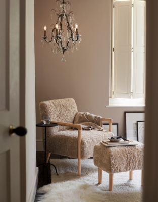 Sheepskin Chair and Footstool Set