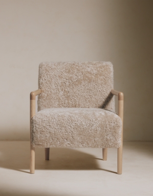 Sheepskin Chair and Footstool Set