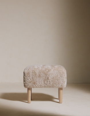 Sheepskin Chair and Footstool Set