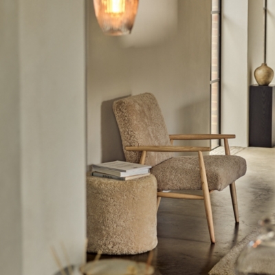 White company sheepskin chair discount