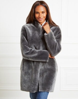 Faux shearling cocoon coat outlet