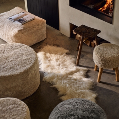 Sheepskin Pouffe