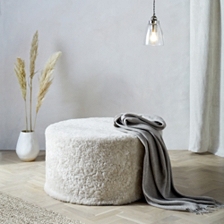 Sheepskin Round Pouffe