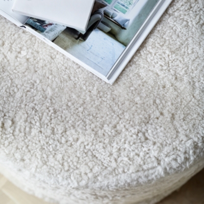 Sheepskin Round Pouffe