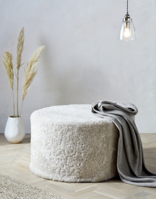 Sheepskin Round Pouffe