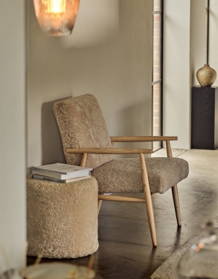 Sheepskin Tall Pouffe