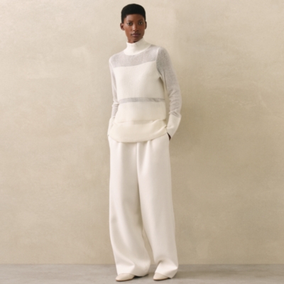 Sheer Detail Funnel Neck Jumper