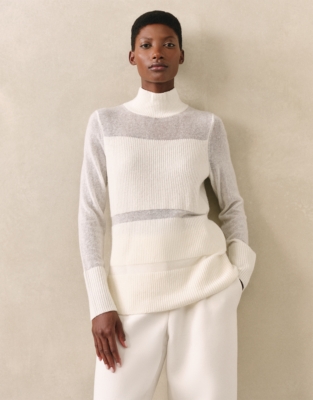 Sheer Detail Funnel Neck Jumper
