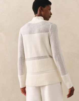 Sheer Detail Funnel Neck Jumper