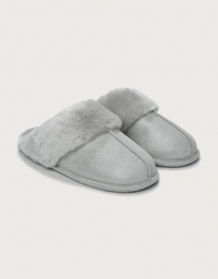 faux fur mule slippers