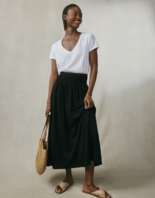 Linen skirt 2024 black top