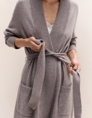 Short Cashmere Robe - Mushroom