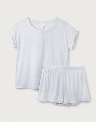 Short Frill Jersey Pajamas Set | Sleepwear Sale | The White Company US