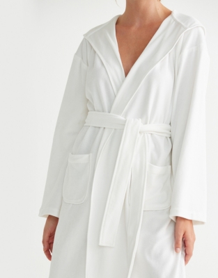 Short Lightweight Velour Robe Robes & Dressing Gowns The White