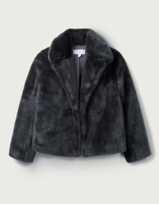 White company hot sale fur jacket