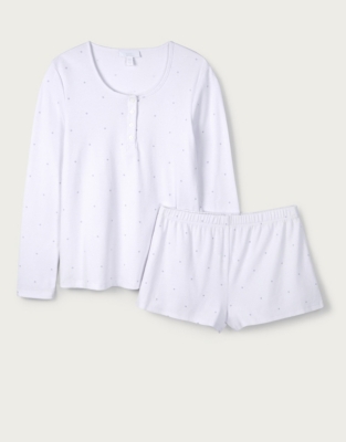 Short Spot Print Pyjama Set | Nightwear & Robes Sale | The White Company UK