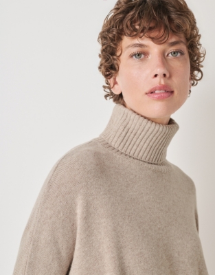 Side Panel Rollneck Jumper with Cashmere