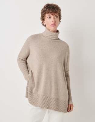 Side Panel Rollneck Jumper with Cashmere