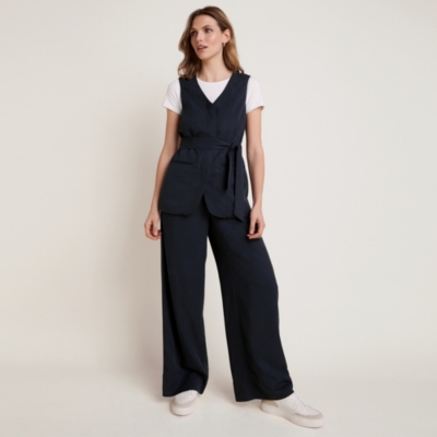 Side Panel Wide Leg Trousers