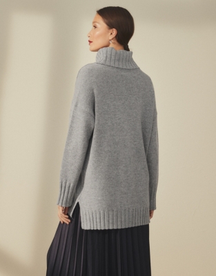 Wool Cashmere Roll Neck Sweater