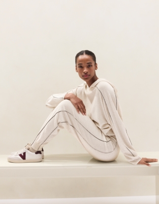 Side Stripe Cuffed Jogger with Cashmere