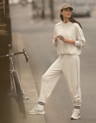 Side Stripe Cuffed Jogger with Cashmere